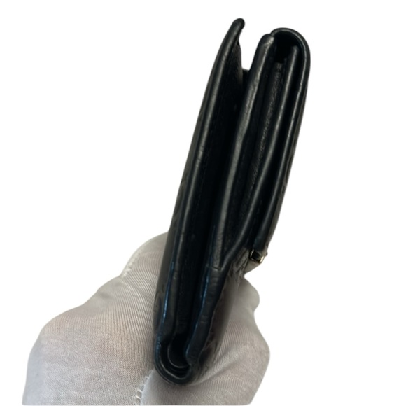 Gucci Guccissima Metal Bar French Flap Black Leather Wallet in VGUC - Picture 16 of 16